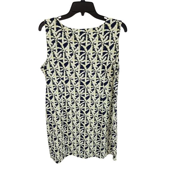 Lulu B Dress XL Palm Tree Print Navy Blue Green Sleeveless Midi Coastal Resort - Picture 6 of 9